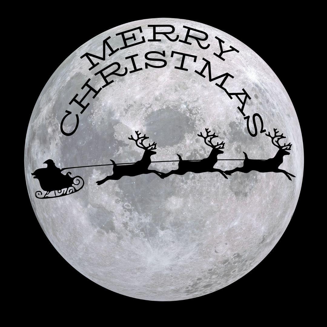 Merry Christmas and Santa and Moon